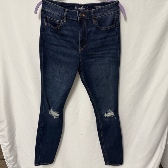 Hollister women’s high rise distressed denim skinny jeans size W27 L28 - Picture 1 of 7